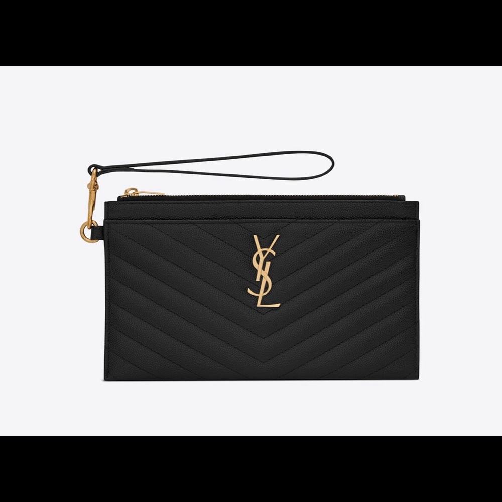 SAINT LAURENT MATELASSÉ LARGE BILL POUCH